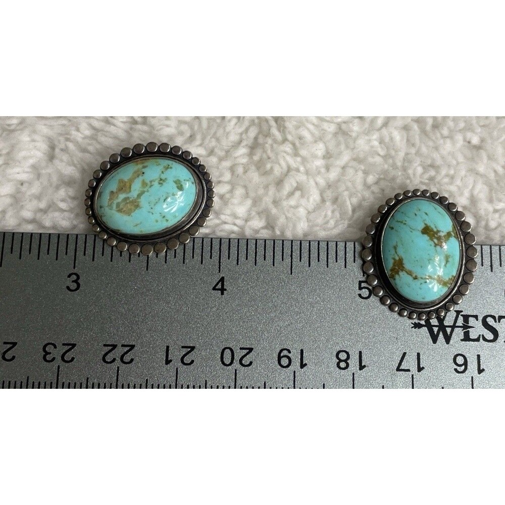 Quac Turquoise Sterling Silver Earrings - Picture 7 of 7